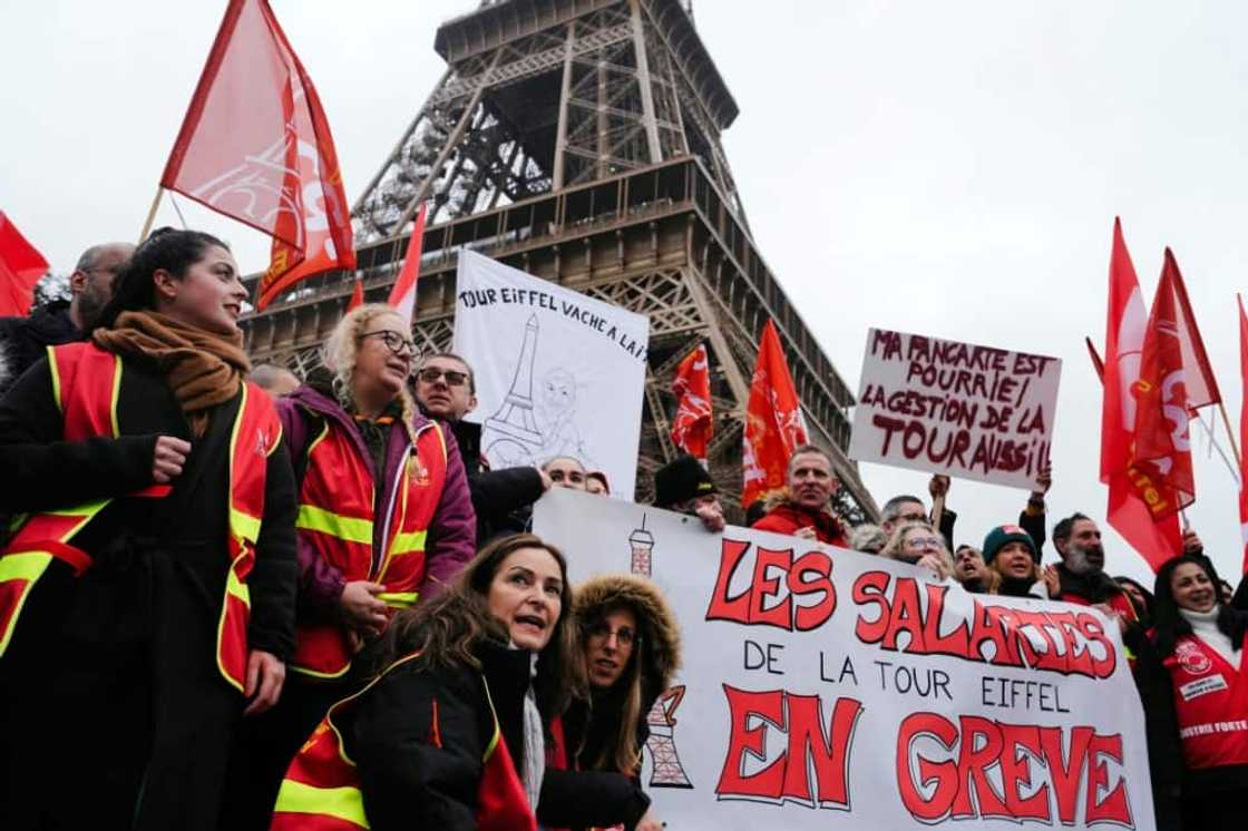 Unions are protesting what they say is insufficient investment in the monument