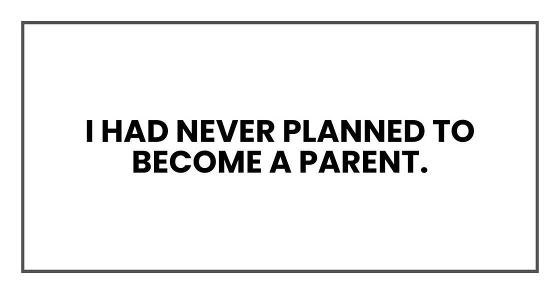 I had never planned to become a parent.