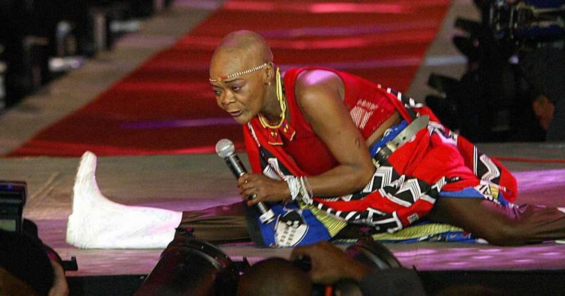 A picture of Brenda Fassie taken 08 September 2003 shows Brenda Fassie pop star performing in Johannesburg