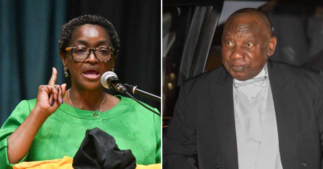 Bathabile Dlamini and President Cyril Ramaphosa