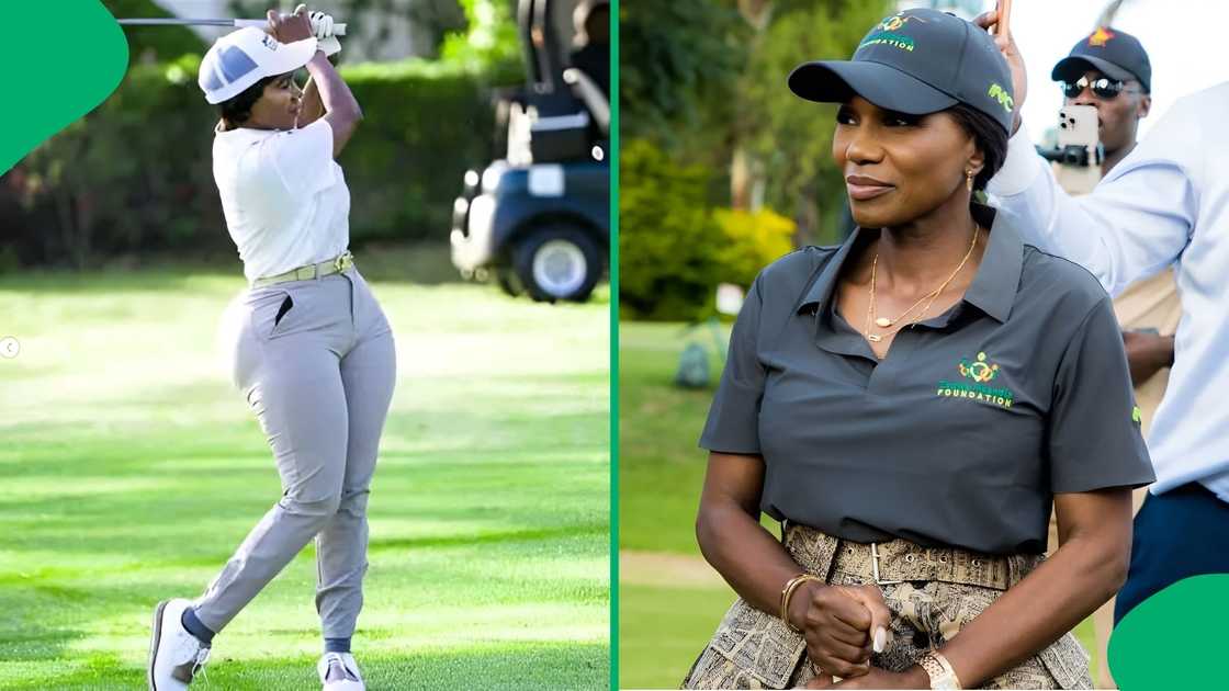 The Traverze Travel founder displayed her updated figure and powerful swing during the outing
