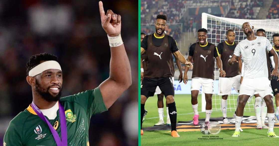 Springboks captain Siya Kolisi celebrated Bafana Bafana's win against Morrocco early in the morning with a TKZee epic song. Springboks captain Siya Kolisi celebrated Bafana Bafana's win against Morrocco early in the morning with a TKZee epic song.