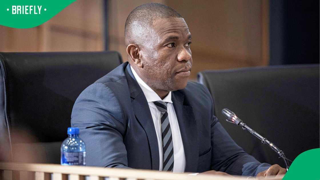 KwaZulu-Natal Police Commissioner Lieutenant-General Nhlanhla Mkhwanazi at the Madlanga Commission of Inquiry