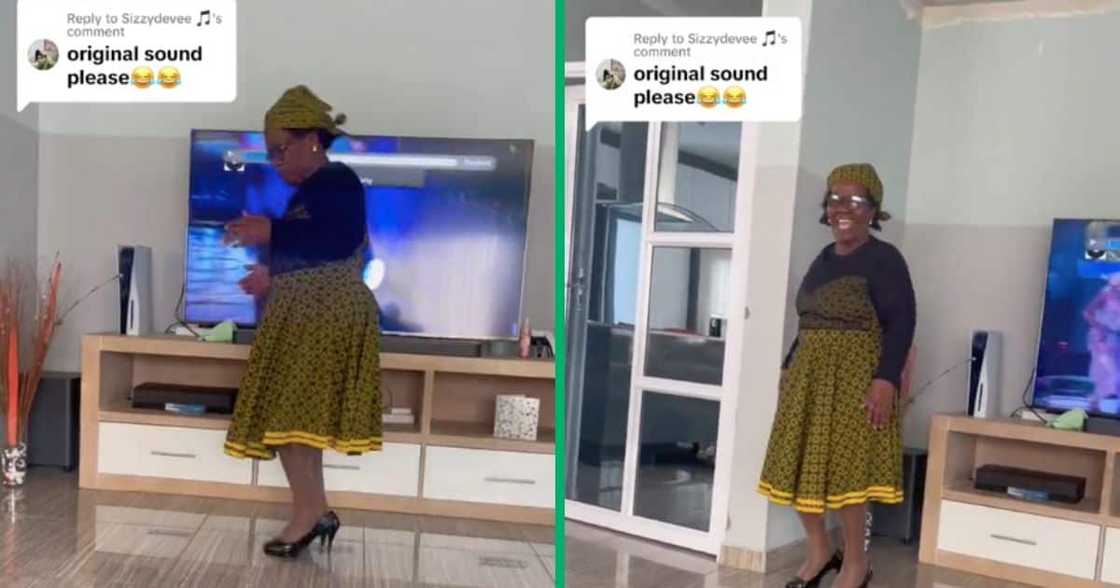 A gogo impressed netizens with her amapiano dance moves A gogo impressed netizens with her amapiano dance moves