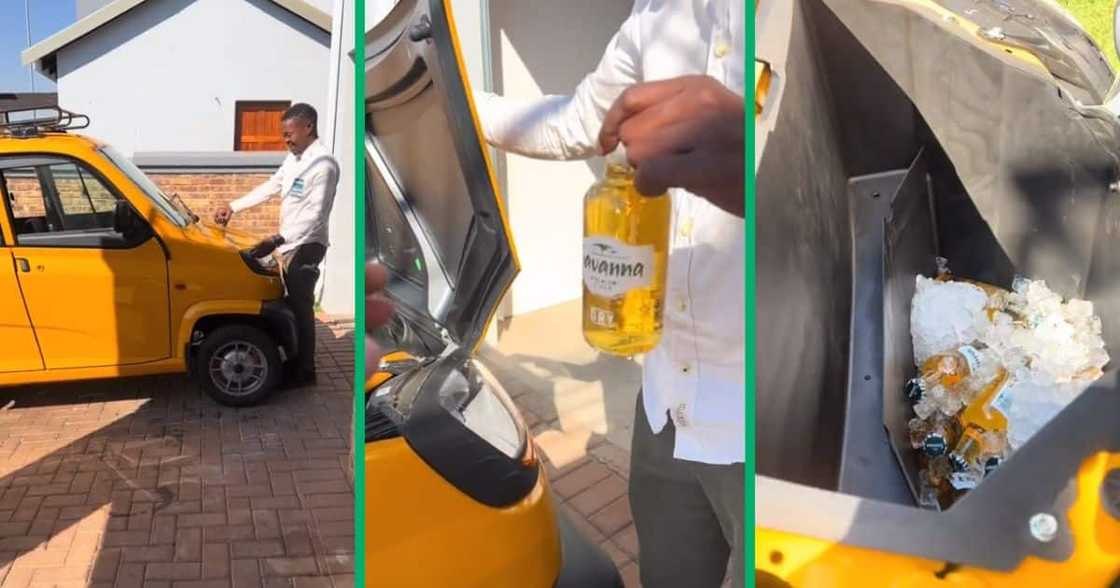 Man uses the boot of Bajaj Qute as cooler box Man uses the boot of Bajaj Qute as cooler box