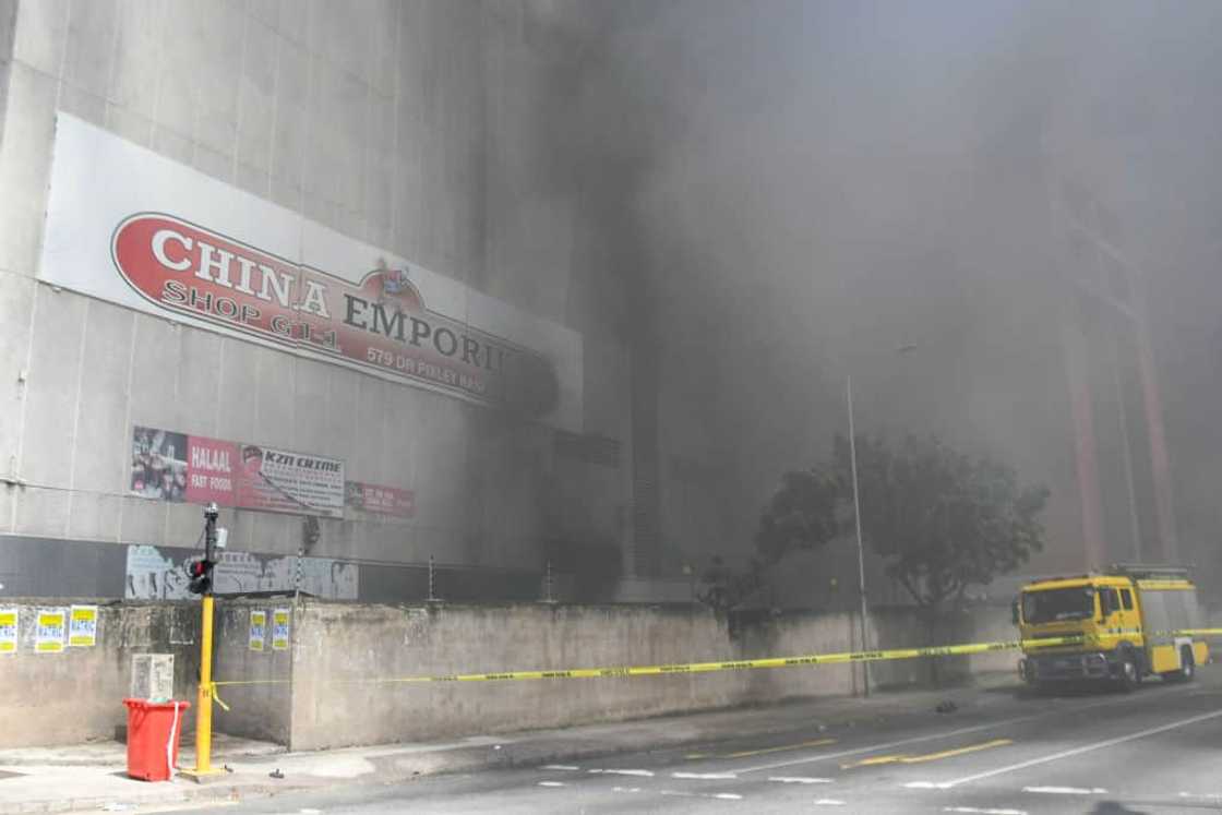 China Mall in Springfield, Durban, caught flames early in the morning of 22 November China Mall in Springfield, Durban, caught flames early in the morning of 22 November