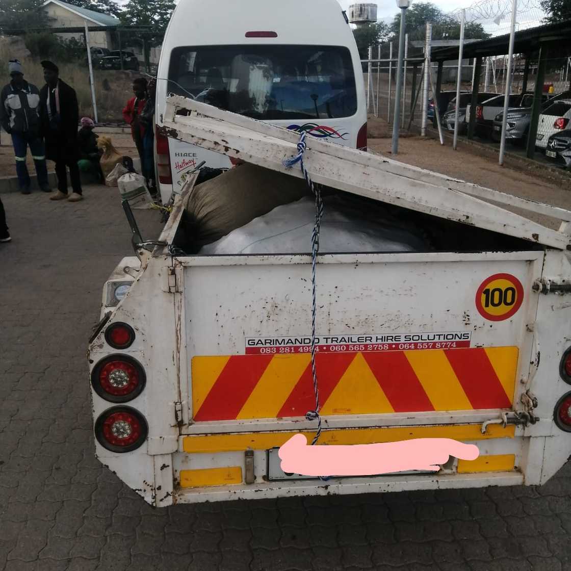 The South African Police Service arrested a man for smuggling explosives in a trailer The South African Police Service arrested a man for smuggling explosives in a trailer