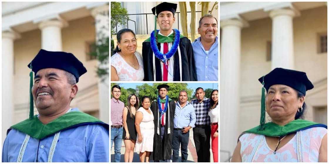 Reactions as man wears parents his academic cap as he praises them for sending him to US university Reactions as man wears parents his academic cap as he praises them for sending him to US university