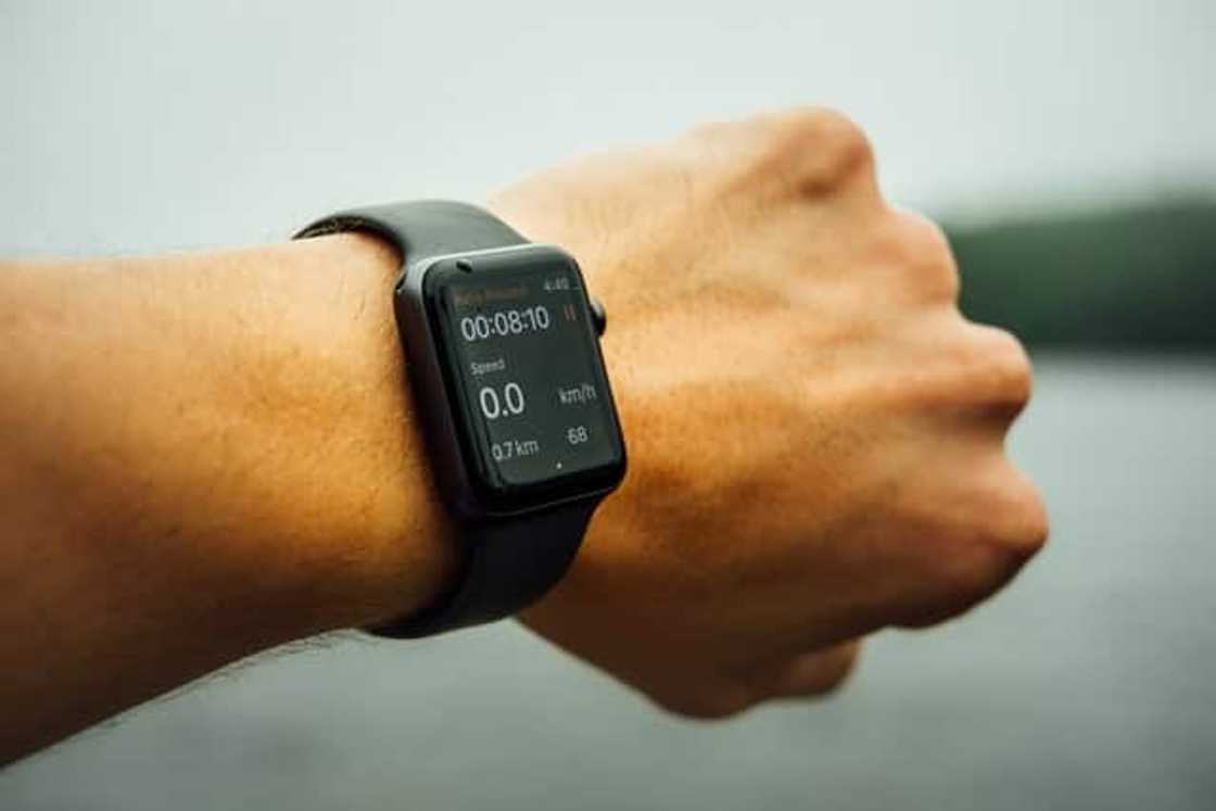 Smartwatch on a wrist Smartwatch on a wrist