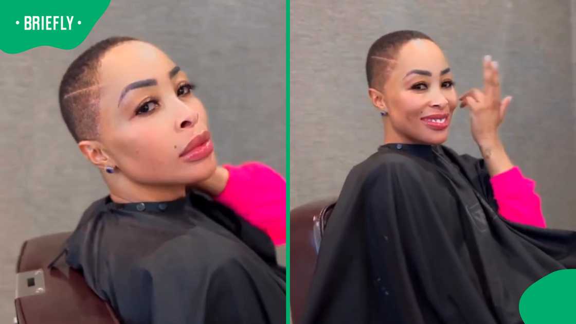 Khanyi Mbau with her natural hair