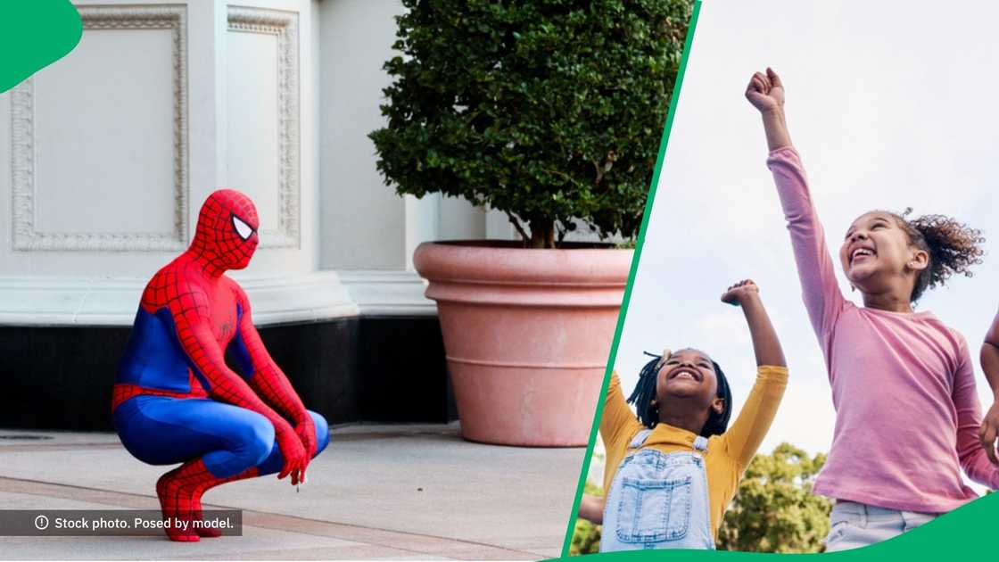 Primary school pupils watched Sper-Man perform for them Primary school pupils watched Sper-Man perform for them