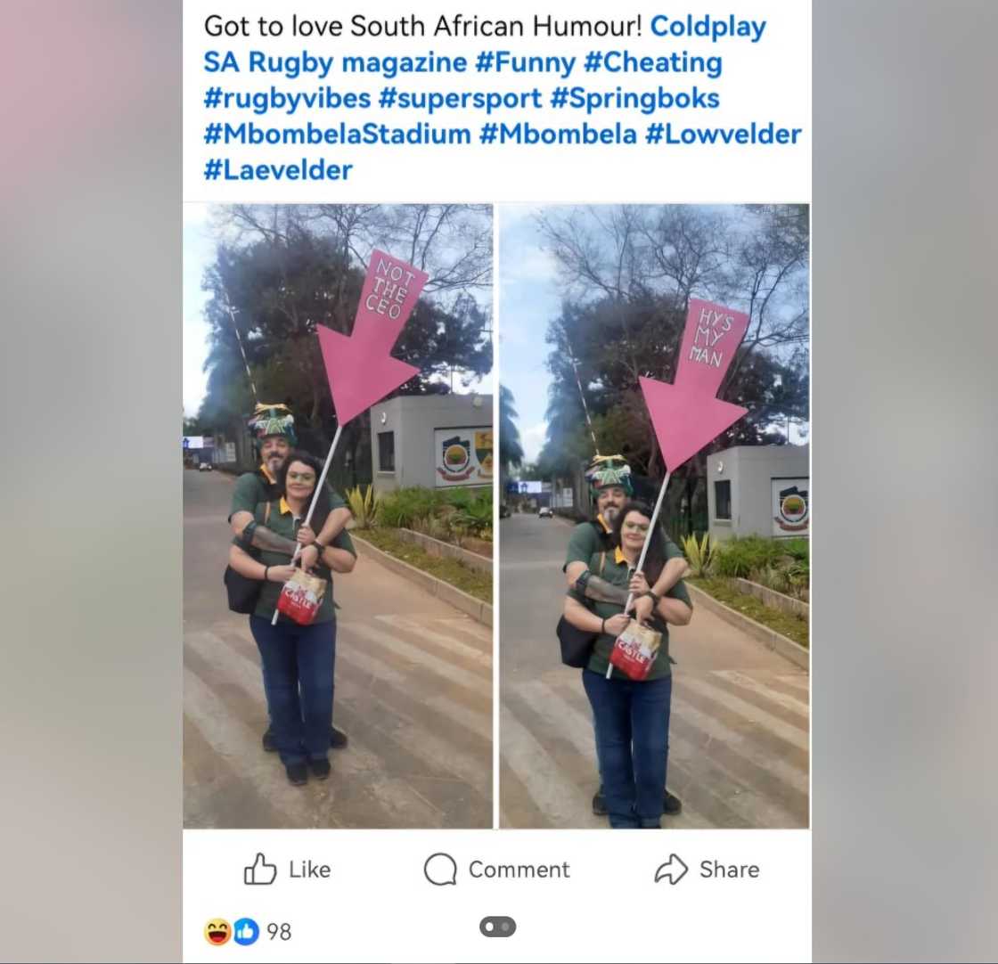 A South African couple mocked the duo in the Coldplay heating scandal.