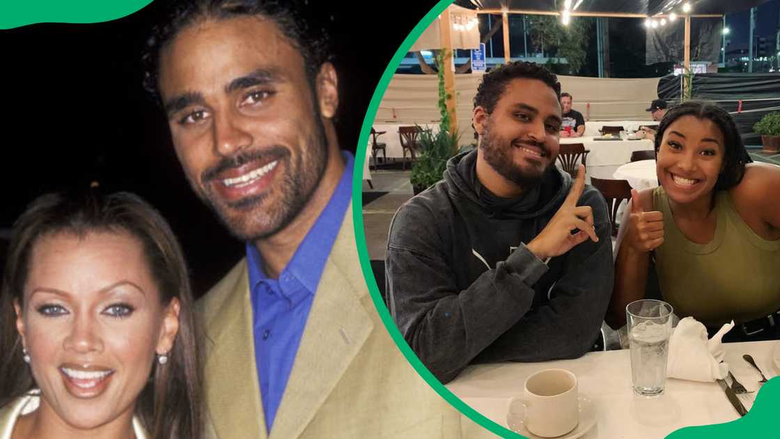 Vanessa Williams and Rick Fox at the Cinerama Dome Theatre in 1999 (L). Kyle and Sasha Fox (R)