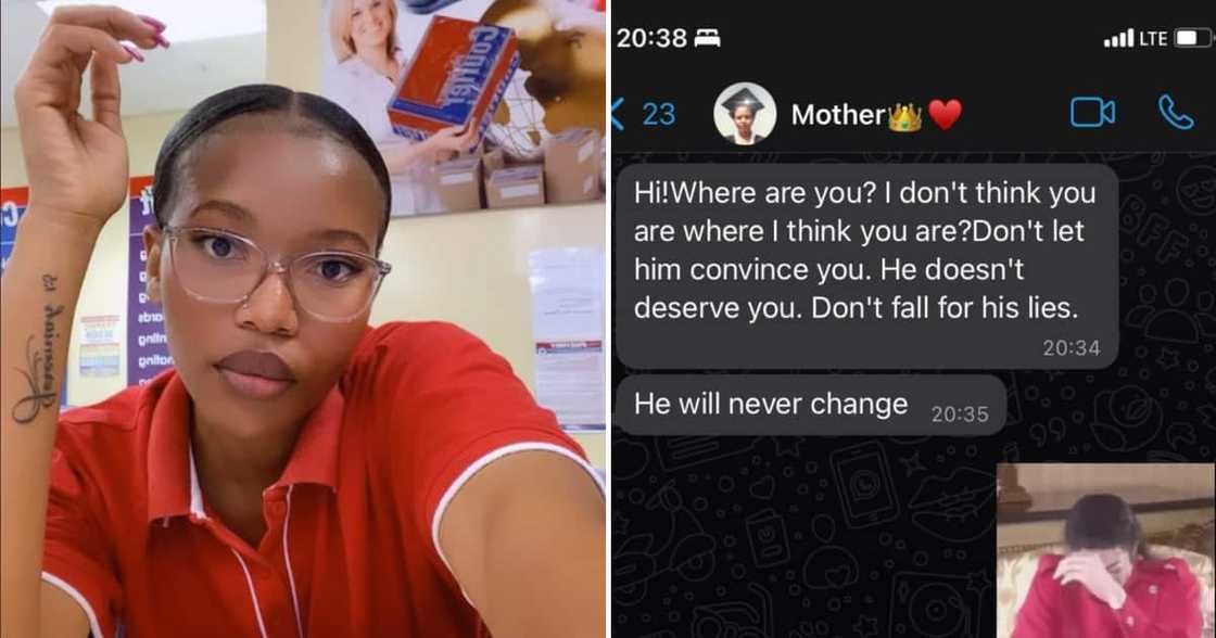A lady shared a screenshot of her mother giving advice about an undeserving bae. A lady shared a screenshot of her mother giving advice about an undeserving bae.