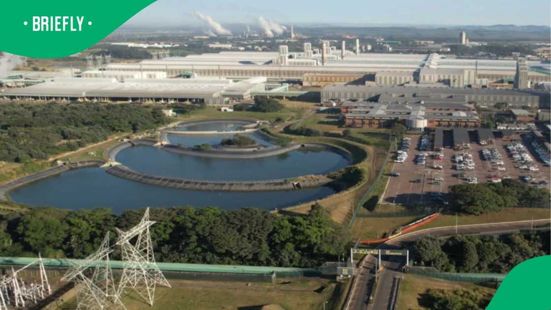 The image documented the exterior layout of South Africa's largest aluminium factory, showing its immense structural footprint and surrounding infrastructure The image documented the exterior layout of South Africa's largest aluminium factory, showing its immense structural footprint and surrounding infrastructure