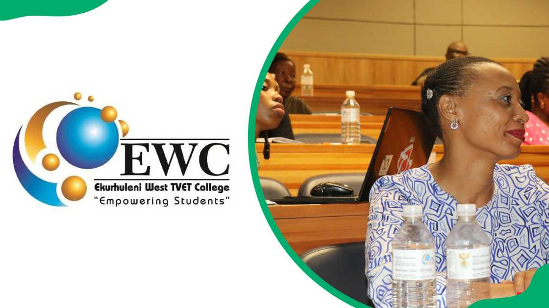 The EWC logo and EWC staff and students during a conference The EWC logo and EWC staff and students during a conference