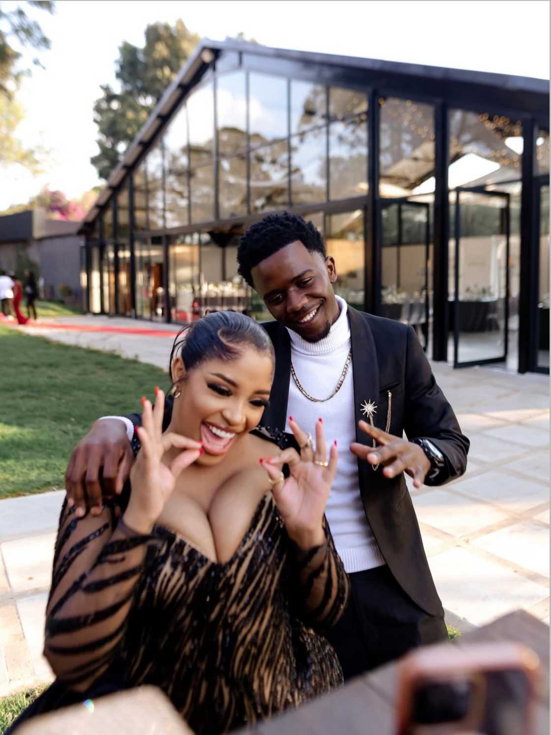 Cindy Makhathini attended a young man's matric dance. Cindy Makhathini attended a young man's matric dance.