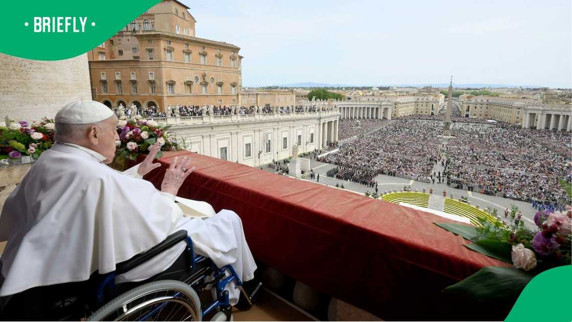 Pope Francis was confined to a wheelchair Pope Francis was confined to a wheelchair