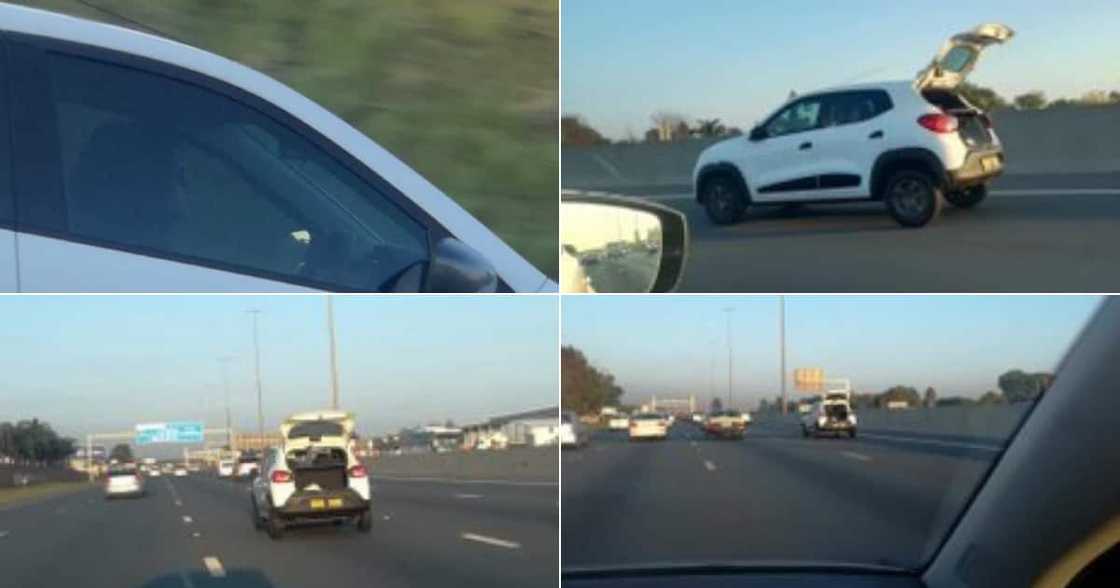 “Hayi’: Forgetful Woman Hilariously Drives With Her Trunk Open, Mzansi Convinced It’s Stress “Hayi’: Forgetful Woman Hilariously Drives With Her Trunk Open, Mzansi Convinced It’s Stress