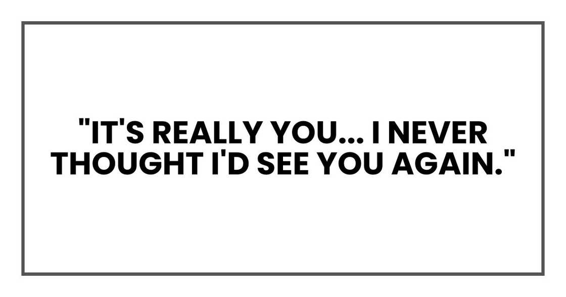"It's really you... I never thought I'd see you again." "It's really you... I never thought I'd see you again."