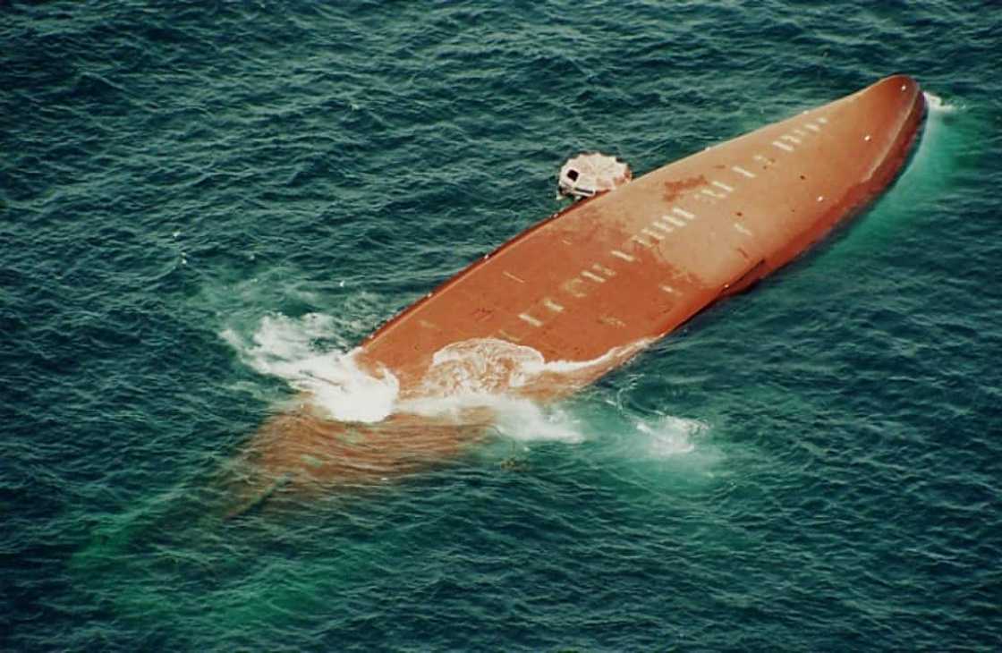 An aerial view of the doomed ferry An aerial view of the doomed ferry