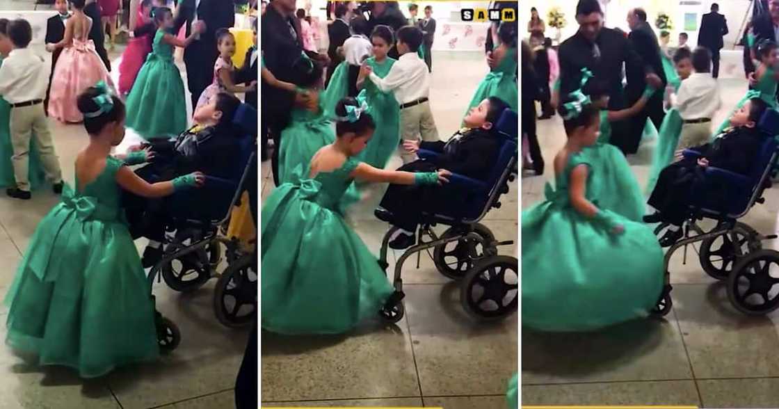 Little girl dances with her brother Little girl dances with her brother