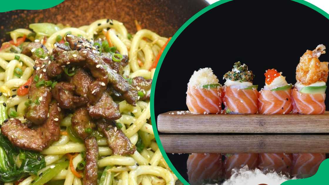 Udon noodles (L). Rose lover (R)
