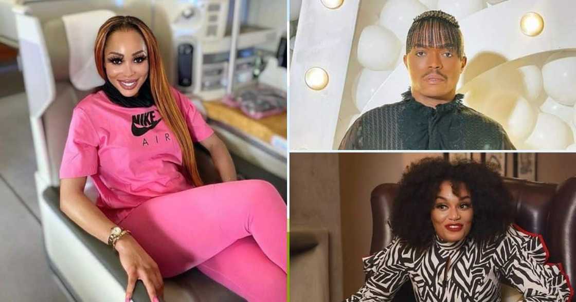 Khanyi Mbau, Somizi and Pearl Thusi are all popular Mzansi media personalities Khanyi Mbau, Somizi and Pearl Thusi are all popular Mzansi media personalities