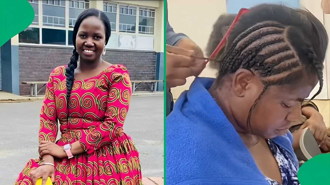 A hairdresser showed off a new hairstyle in a TikTok video. A hairdresser showed off a new hairstyle in a TikTok video.