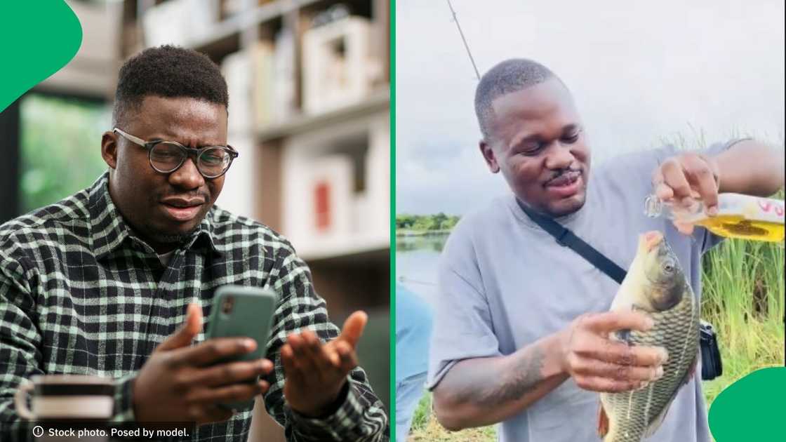 A businessman is in trouble after he was filmed giving a fish alcohol. A businessman is in trouble after he was filmed giving a fish alcohol.