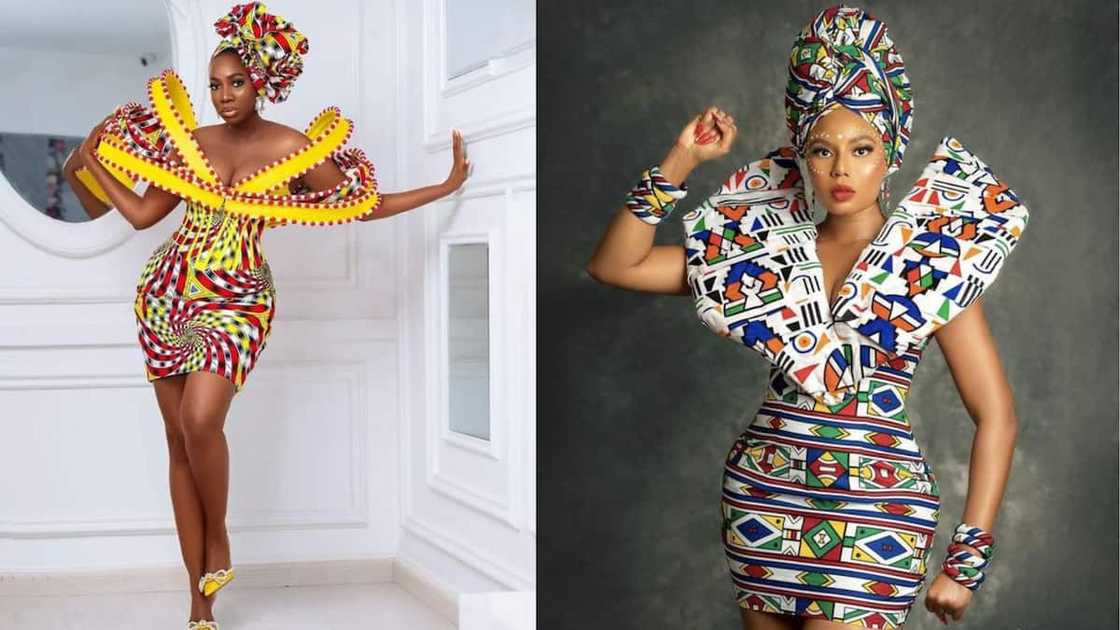 Sophisticated African print mini figure-hugging dress