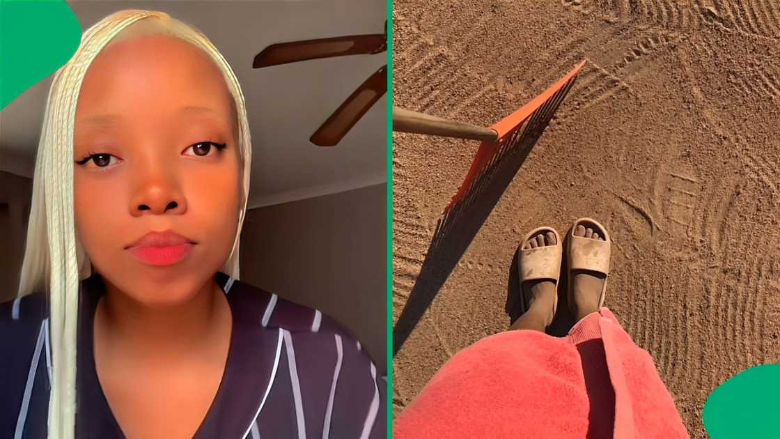 A TikTok video shows a woman unveiling how she put in work after returning home for the holidays.