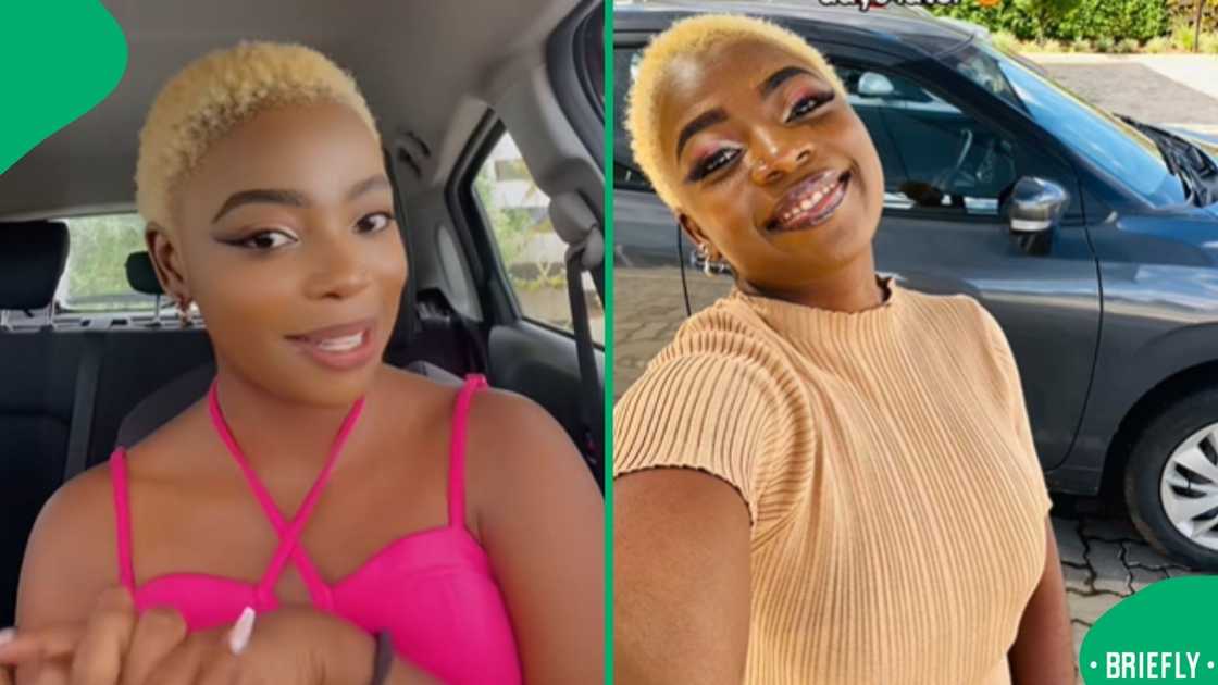 The visual on the left captured Nolo inside her car The visual on the left captured Nolo inside her car