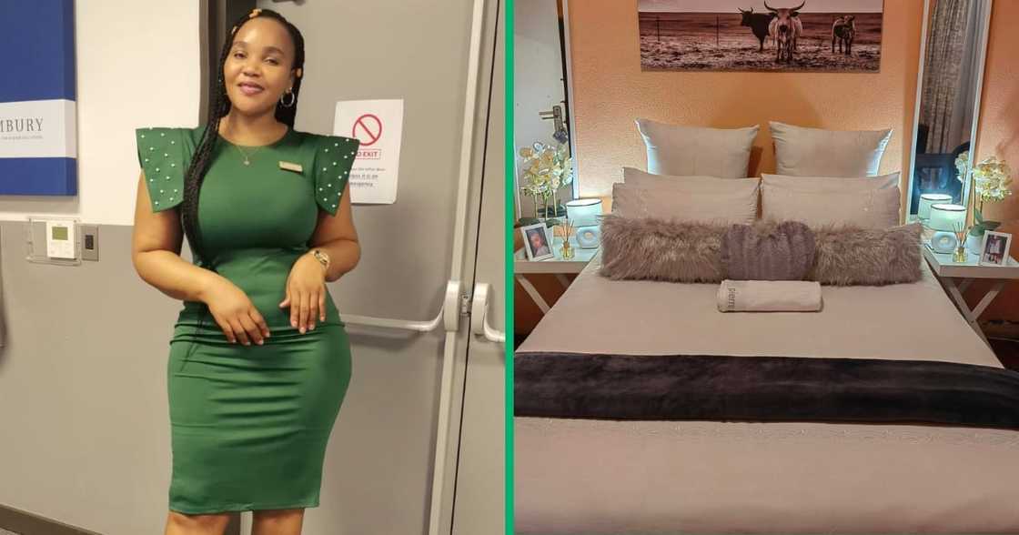 The Mzansi woman shared photos of her bedroom on social media The Mzansi woman shared photos of her bedroom on social media