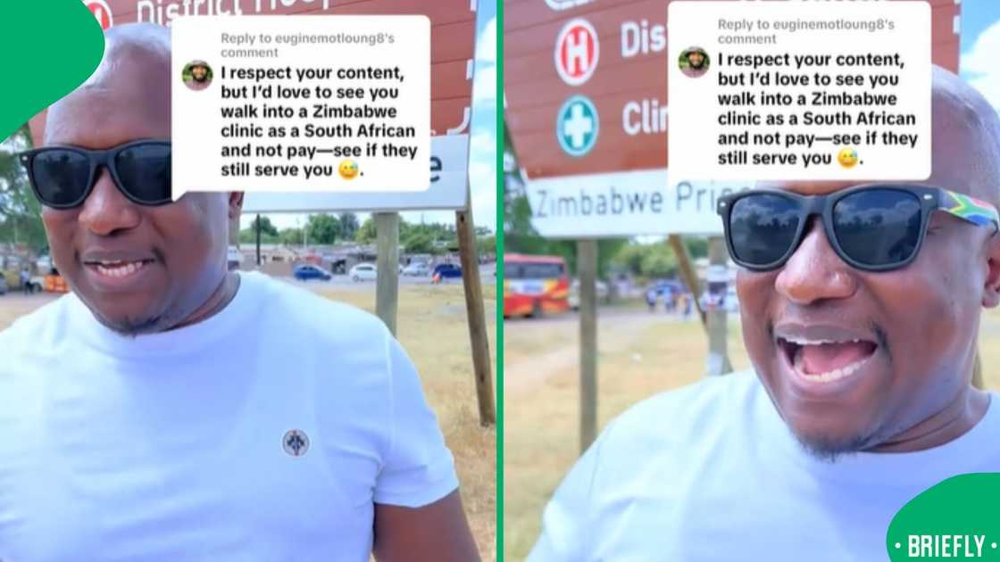 The South African man on the right shared his experience of being assisted in a Zimbabwean clinic