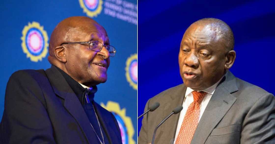 President Cyril Ramaphosa, Period, National mourning, Archbishop Emeritus Desmond Tutu, South African, National flag, Memorial service, Truth and Reconciliation Commission, TRC, Cape Town, Anglican Church, Nelson Mandela President Cyril Ramaphosa, Period, National mourning, Archbishop Emeritus Desmond Tutu, South African, National flag, Memorial service, Truth and Reconciliation Commission, TRC, Cape Town, Anglican Church, Nelson Mandela