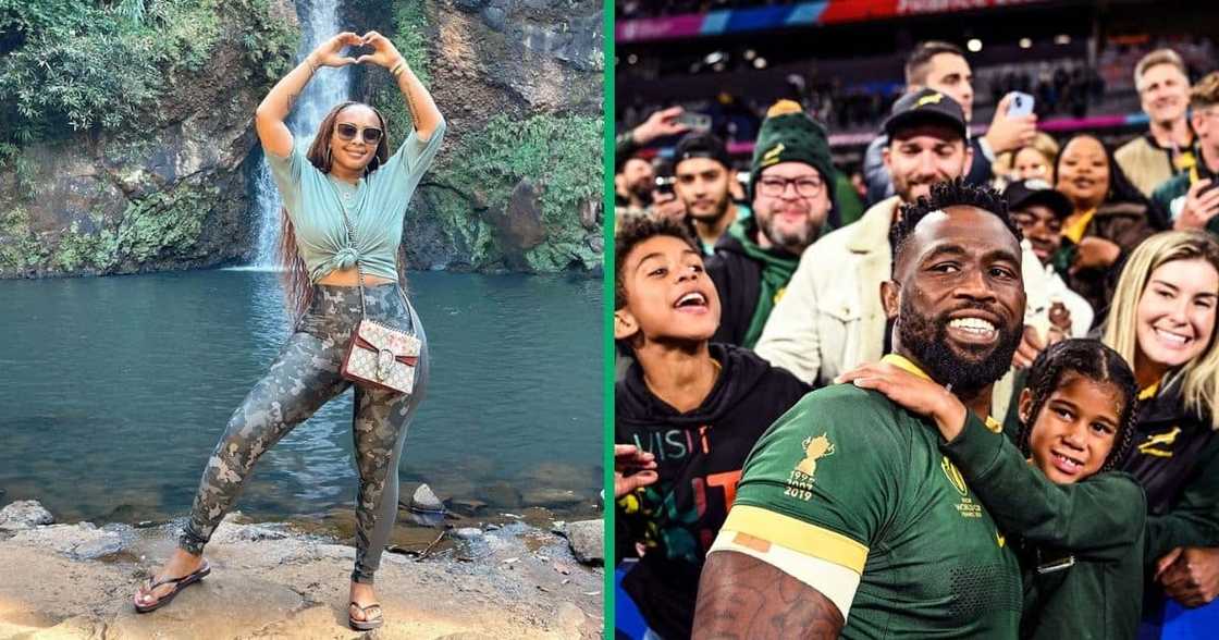 Boity Thulo celebrated the Springboks 29-28 win against France Boity Thulo celebrated the Springboks 29-28 win against France