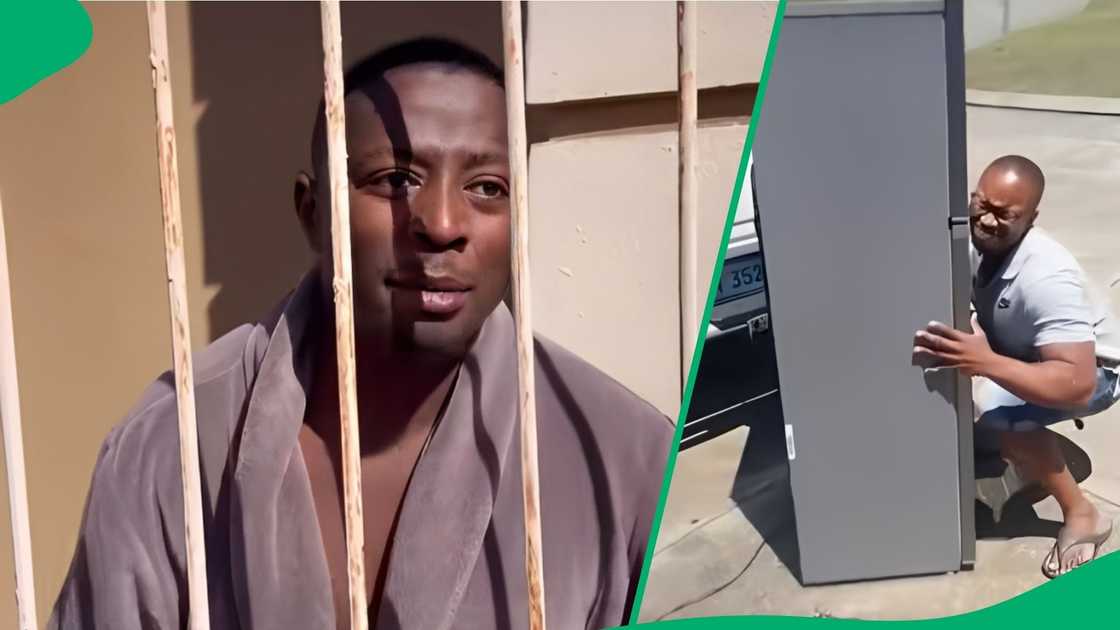 He watched helplessly from behind a burglar door as his appliance was taken away