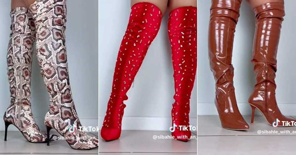 Johannesburg woman shows off boots from SA stores