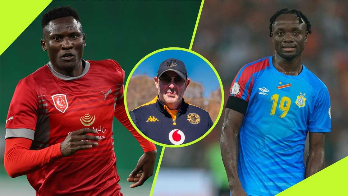 Michael Olunga and Fiston Mayele are two top foreign strikers linked with Nasreddine Nabi's Kaizer Chiefs side. Michael Olunga and Fiston Mayele are two top foreign strikers linked with Nasreddine Nabi's Kaizer Chiefs side.