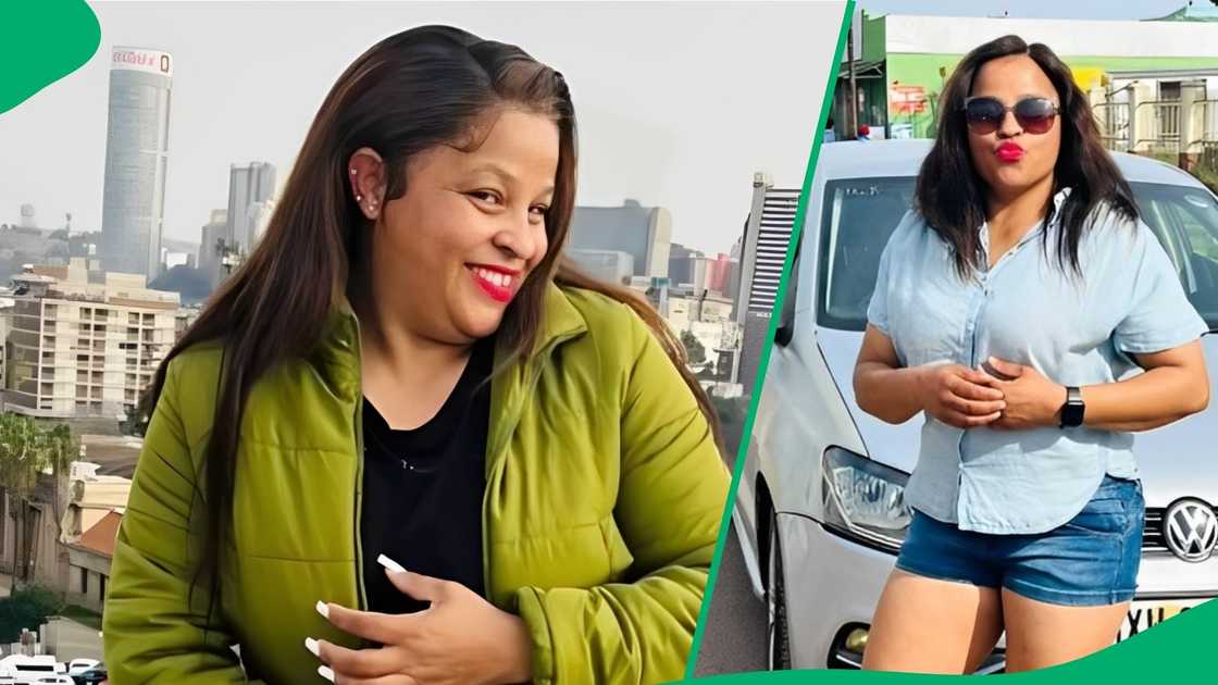 A woman showed picked up a man. A woman showed picked up a man.