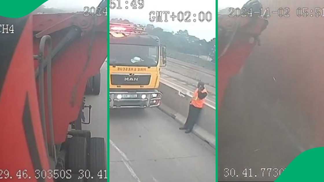 Rear view footage shows massive KZN N3 West collision between 3 trucks