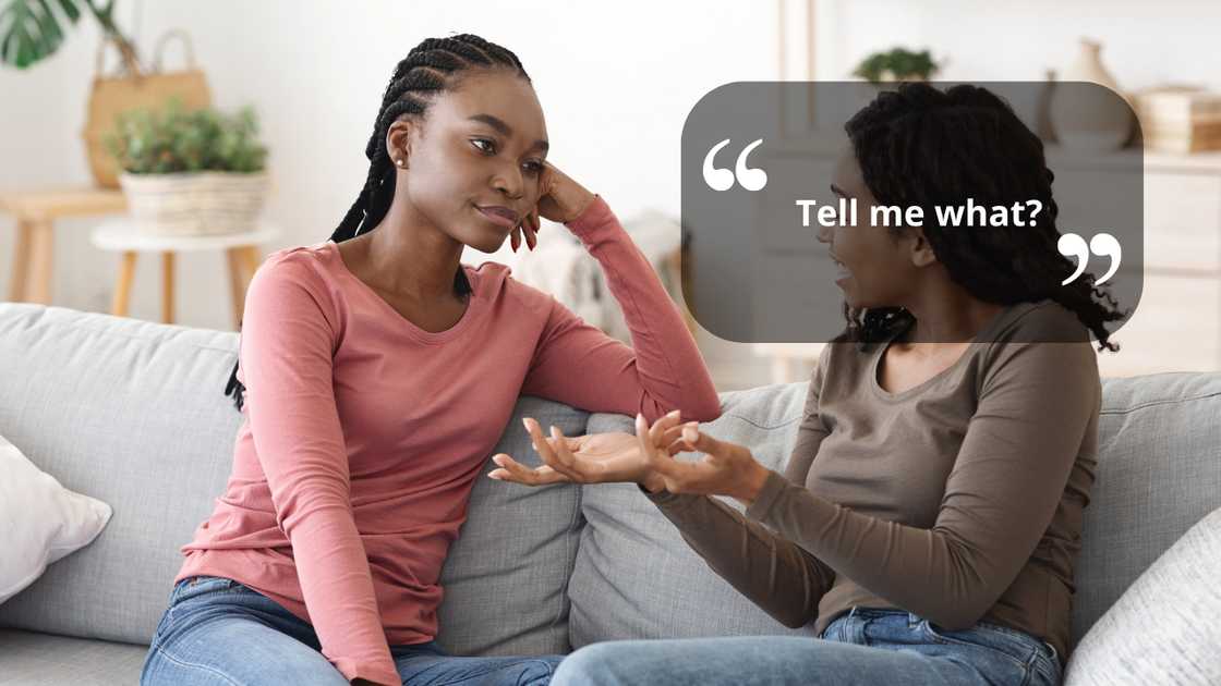 Two girlfriends in a heated conversation