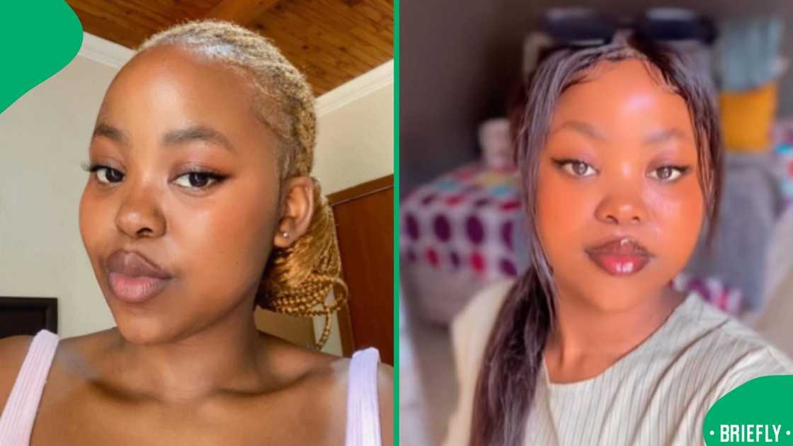 The image on the right showed a woman standing in a bedroom The image on the right showed a woman standing in a bedroom