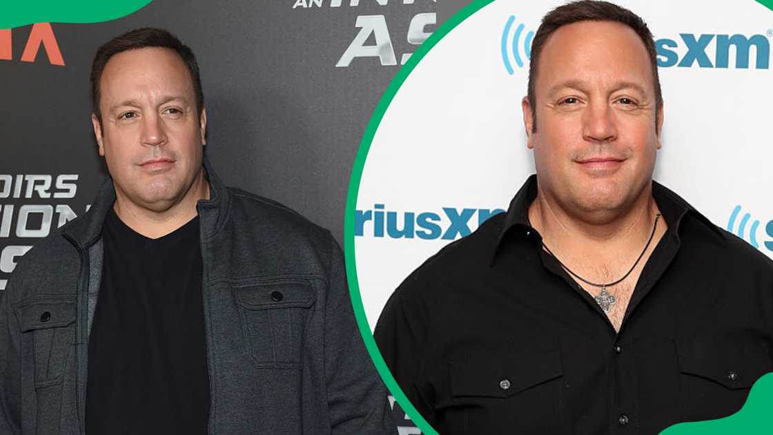 Kevin James in New York City (L). Kevin James in New York City (R).