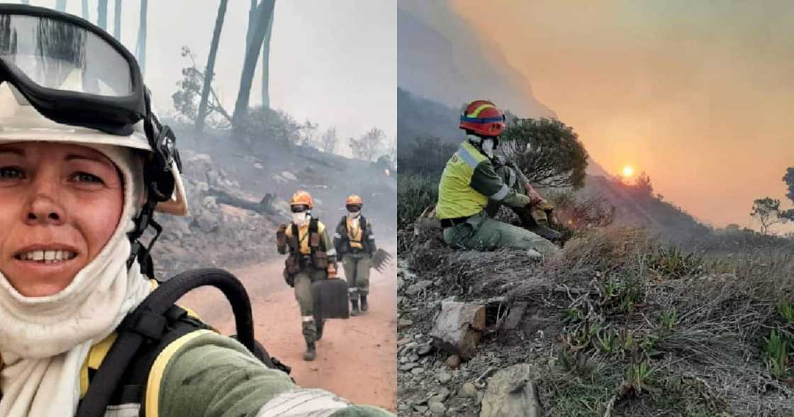 Female firefighters of Juliet Crew on front lines of Cape Town fire