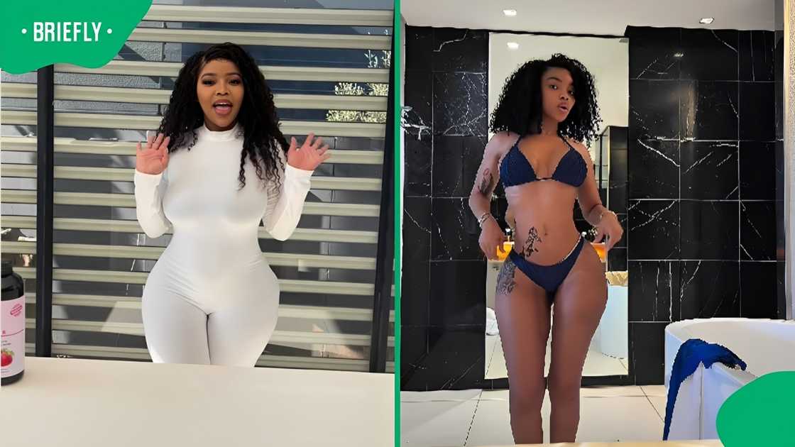Faith Nketsi shows off her body.