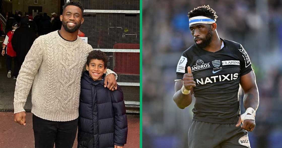 Siya Kolisi's son Nicholas made his debut for the youth Racing 92 side. Siya Kolisi's son Nicholas made his debut for the youth Racing 92 side.