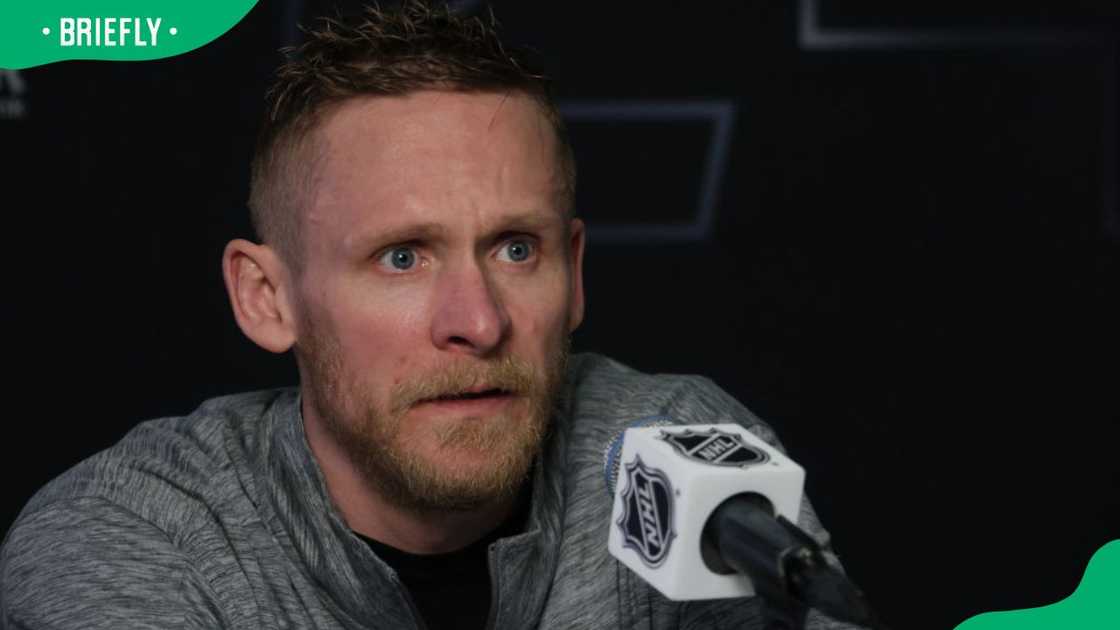 Sportsman Corey Perry at the 2024 Media Day at Amerant Bank Arena in Sunrise, Florida