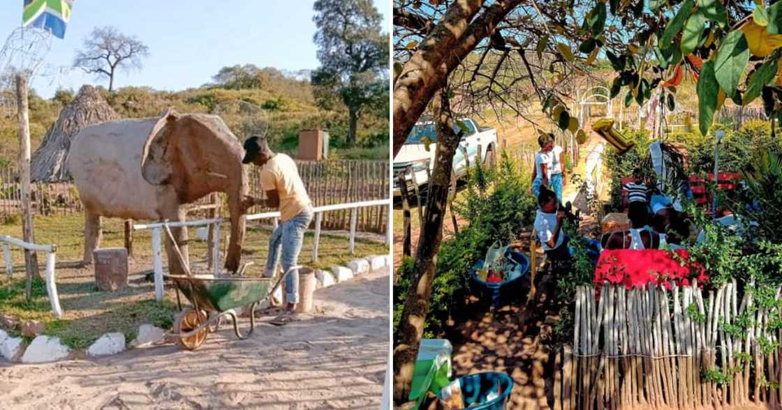 Trevor Sidogi making beautiful art in his tranquil garden Trevor Sidogi making beautiful art in his tranquil garden